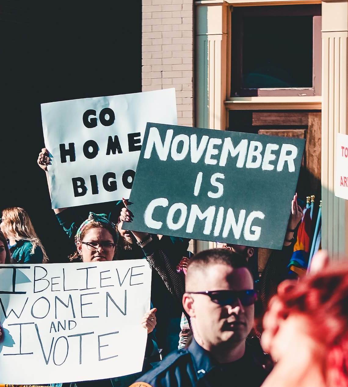 A group of Polk County Democratic party members at a rally.